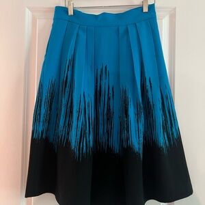 New York & Company Blue Pleated A-Line Skirt